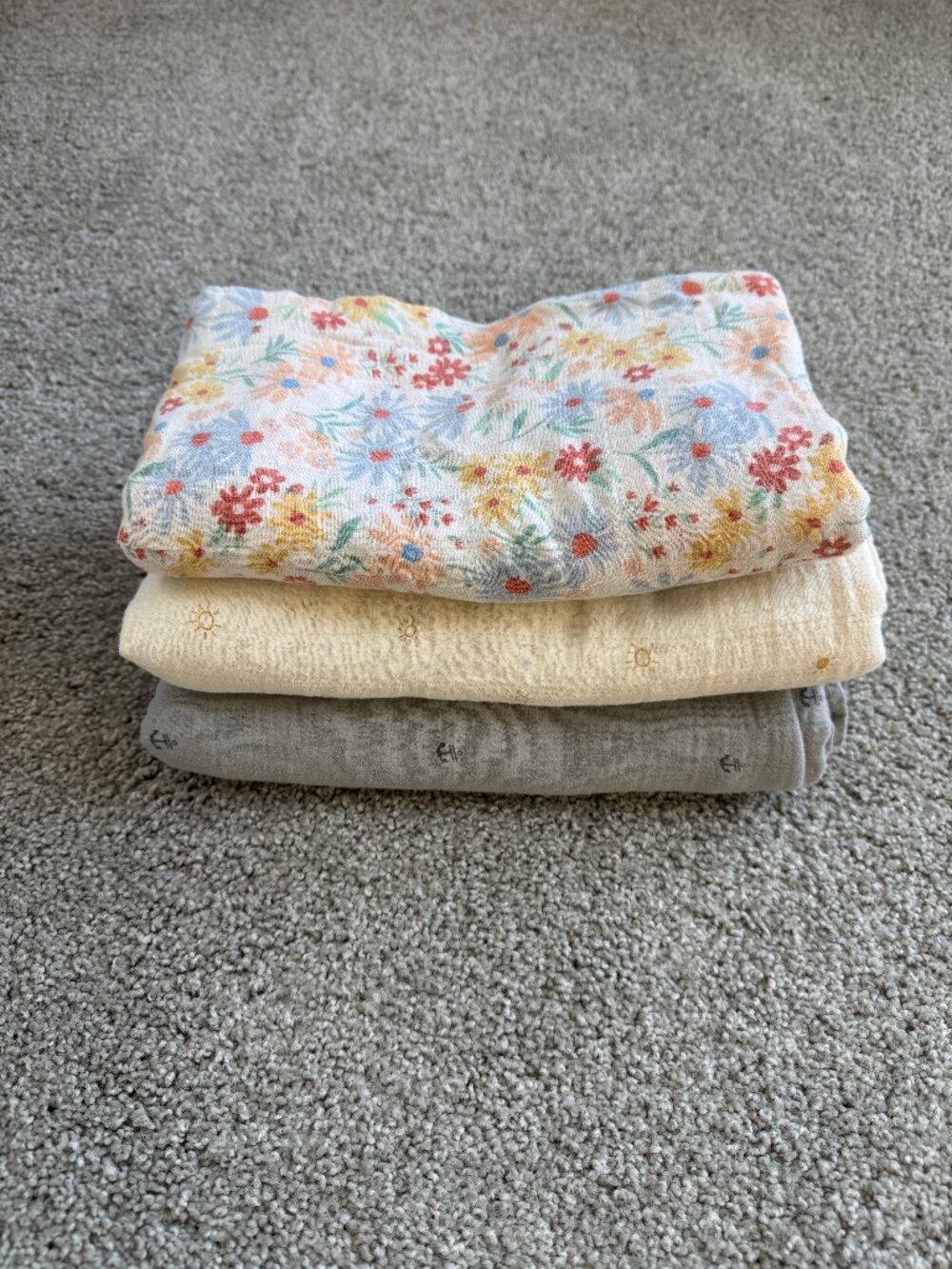 3 Various Brands Muslin Swaddles for Infants